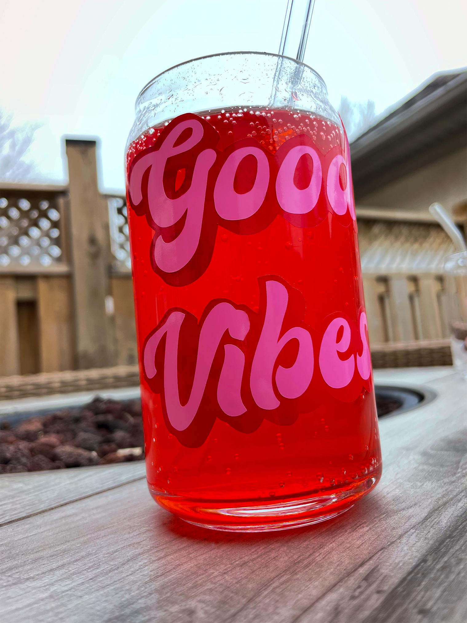 Good Vibes Soda Can Glass