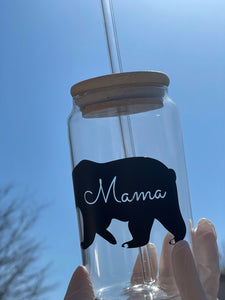 Mama Bear Soda Can Glass