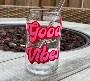 Good Vibes Soda Can Glass