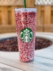 Candy Cane Christmas Snowglobe Tumbler