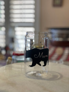 Mama Bear Soda Can Glass