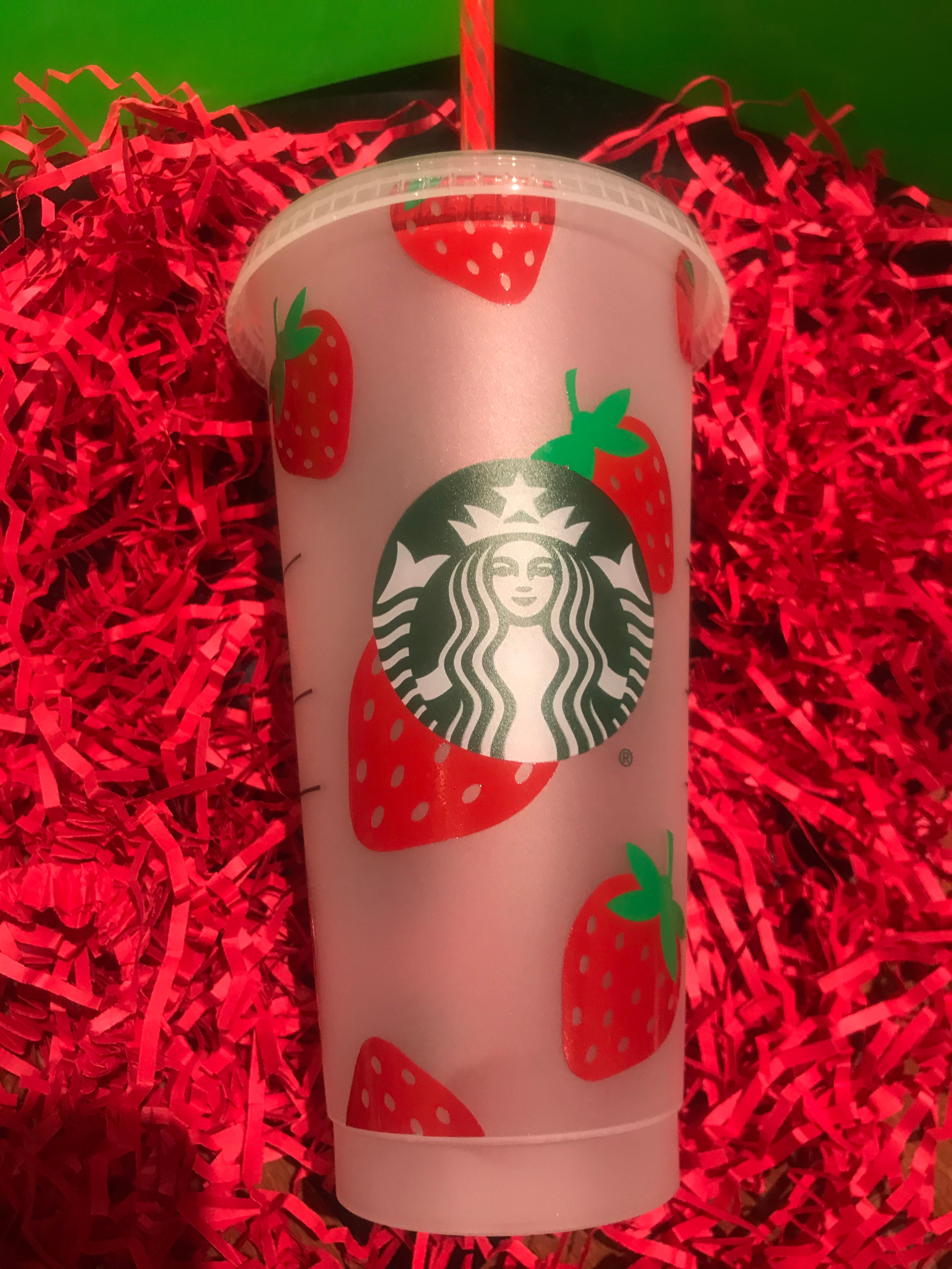 STRAWBERRY STARBUCKS CUP Custom Cup Personalized Cup 