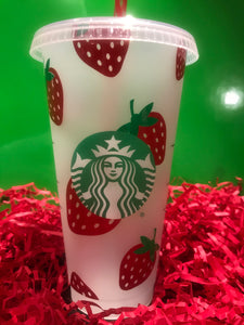 STRAWBERRY STARBUCKS CUP Custom Cup Personalized Cup 